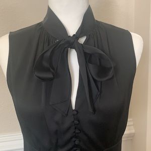 Antonio Melani Black Tie Neck Blouse